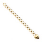 BY31® Apprêts en acier inox chaînette d'extension médaillon coeur Argenté