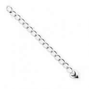 BY31® Apprêts en acier inox chaînette d'extension médaillon coeur Argenté