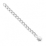 BY31® Apprêts en acier inox chaînette d'extension médaillon fleur Argenté