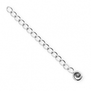 BY31® Apprêts en acier inox chaînette d'extension médaillon spirale Argenté