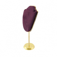 Présentoir bijoux buste pour colliers Violet foncé-doré