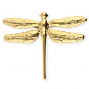 Broches accroche-regard en acier inox libellule Dor&eacute;