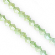 Perles à facettes bicone 6 mm Vert multicolore-AB coating