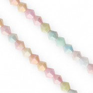 Perles à facettes bicone 6 mm Pastel multicolore-AB coating