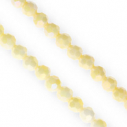 Perles à facettes rondes 6 mm Jaune-AB coating