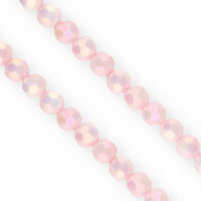 Perles à facettes rondes 6 mm Rose clair-AB coating