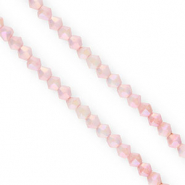 Perles à facettes bicone 4 mm Rose clair-AB coating