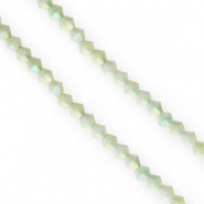 Perles à facettes bicone 4 mm Vert multicolore-AB coating