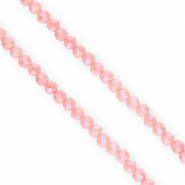 Perles à facettes rondes 4 mm Rose dusty-AB coating