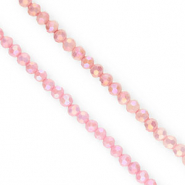 Perles à facettes rondes 4 mm Rose azalée-AB coating