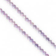 Perles &agrave; facettes 4x3 mm disque Violet-AB coating