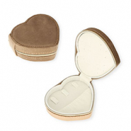 Boîte à bijoux de voyage cœur Marron