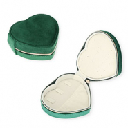 Boîte à bijoux de voyage cœur Vert émeraude