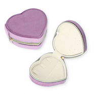 Boîte à bijoux de voyage cœur Violet