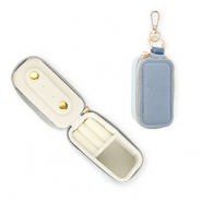 Boîte à bijoux de voyage avec porte-clés rectangle Gris bleu