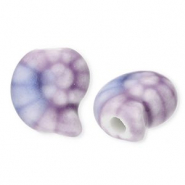 Perles en céramique coquillage Violet-bleu