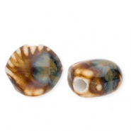 Perles en céramique coquillage Marron foncé
