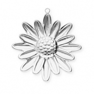 Breloques en acier Inox fleur Argenté