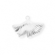Breloques en acier Inox feuille de Ginkgo Argenté