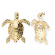 Boucles d'oreilles&nbsp;/&nbsp;puces tendance tortue avec tige en acier inoxydable Dor&eacute;