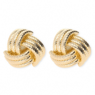 Boucles d'oreilles / puces accroche-regard pomme de touline avec tige en acier inoxydable Doré