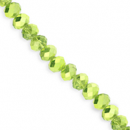 Perles &agrave; facettes 8x6&nbsp;mm disque Heishi Vert-pearl shine coating