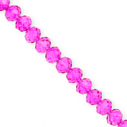 Perles &agrave; facettes 8x6&nbsp;mm disque Heishi Rose fuchsia