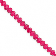Perles &agrave; facettes 6x5&nbsp;mm disque Heishi Rose cerise&nbsp;
