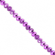 Perles &agrave; facettes 4x3&nbsp;mm disque Heishi Violet-pearl shine coating