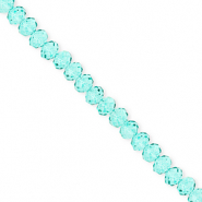 Perles &agrave; facettes 4x3&nbsp;mm disque Heishi Vert turquoise