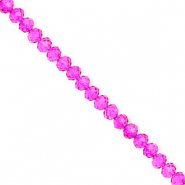 Perles &agrave; facettes 4x3&nbsp;mm disque Heishi Rose fuchsia