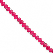 Perles &agrave; facettes 4x3&nbsp;mm disque Heishi Rose cerise&nbsp;