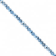 Perles &agrave; facettes 3x2&nbsp;mm disque Heishi Bleu-pearl shine coating