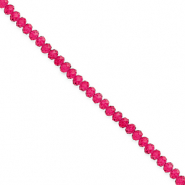 Perles &agrave; facettes 3x2&nbsp;mm disque Heishi Rose cerise&nbsp;