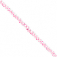 Perles &agrave; facettes 3x2&nbsp;mm disque Heishi Rose clair