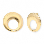 Appr&ecirc;ts en acier Inox boucles d'oreilles / puces d&rsquo;oreilles rond avec anneau Dor&eacute;