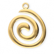 Breloques en acier Inox spirale Dor&eacute;