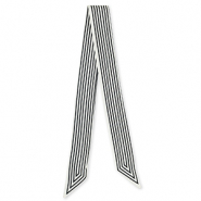 Bandana foulard avec ligne continue Blanc-noir