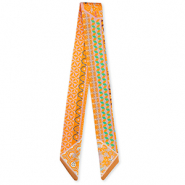 Bandana foulard avec rhombe Orange clair-rose clair-marron clair