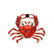 Broches crabe avec strass Doré-rouge-noir