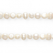 TQ Perles d’eau douce rond 7-8 mm Blanc naturel