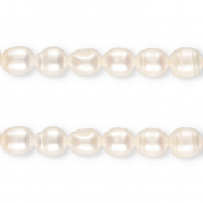 TQ Perles d’eau douce "grain de riz" 12x10 mm Blanc naturel