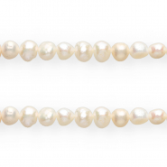 TQ Perles d’eau douce nugget ovale 6-7 mm Blanc naturel