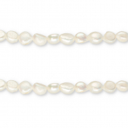 TQ Perles d’eau douce nugget rond 8-9 mm Blanc naturel