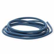 Cuir DQ rond 2 mm Bleu foncé