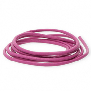 Cuir DQ rond 2 mm Rose cerise