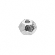 Perles en métal DQ hexagone Argenté antique (sans nickel)
