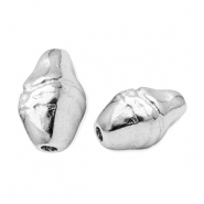 Perles en métal DQ ovale Argenté antique (sans nickel)