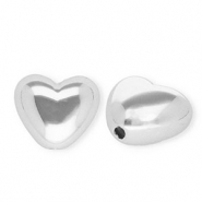 Perles acryliques cœur Argenté