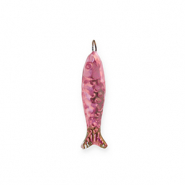 Breloques en céramique DQ® grecque sardine Rose orchidée-baie vintage